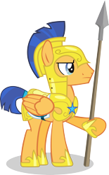 Size: 2067x3329 | Tagged: safe, artist:vector-brony, character:flash sentry, species:pony, my little pony:equestria girls, armor, equestria girls ponified, male, ponified, simple background, solo, spear, transparent background, vector