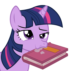 Size: 5982x6000 | Tagged: safe, artist:masem, character:twilight sparkle, species:pony, equestria girls:equestria girls, g4, my little pony: equestria girls, my little pony:equestria girls, absurd resolution, berk, book, drool, equestria girls ponified, face, faec, female, mouth hold, ponified, simple background, solo, that pony sure does love books, transparent background, vector