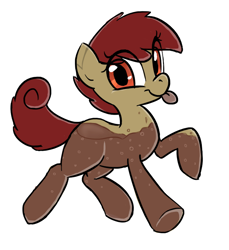 Size: 666x728 | Tagged: safe, artist:jessy, oc, oc only, oc:coke pony, blep, food pony, original species, simple background, solo, tongue out
