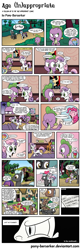 Size: 1230x3815 | Tagged: safe, artist:pony-berserker, character:apple bloom, character:berry punch, character:berryshine, character:derpy hooves, character:lyra heartstrings, character:pinkie pie, character:rainbow dash, character:rarity, character:scootaloo, character:spike, character:sweetie belle, character:thunderlane, character:twilight sparkle, species:dragon, species:earth pony, species:pegasus, species:pony, species:unicorn, comic:age (in)appropriate, ship:rarilane, ship:spikebelle, broken window, butt, comic, cutie mark crusaders, dartboard of hate, female, filly, male, mare, night watch, pedobear, plot, police, semi-grimdark series, shipping, straight, suggestive series, sweetie poo, sweetiedumb, this will end in tears, toilet paper, vigilance