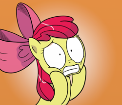 Size: 700x600 | Tagged: safe, artist:doublewbrothers, artist:pony-berserker, character:apple bloom, female, reaction image, solo