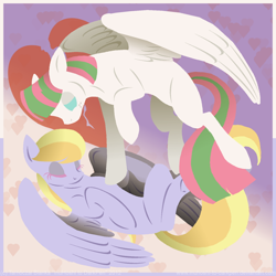 Size: 800x800 | Tagged: safe, artist:inuhoshi-to-darkpen, character:blossomforth, character:cloud kicker, fanfic:the life and times of a winning pony, ship:cloudforth, winningverse, female, lesbian, shipping