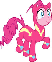 Size: 5034x6000 | Tagged: safe, artist:masem, character:fili-second, character:pinkie pie, episode:power ponies, g4, my little pony: friendship is magic, season 4, absurd resolution, clothing, costume, female, simple background, solo, superhero, transparent background, vector