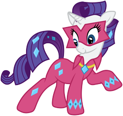 Size: 6000x5663 | Tagged: safe, artist:masem, character:radiance, character:rarity, episode:power ponies, g4, my little pony: friendship is magic, season 4, absurd resolution, clothing, costume, female, simple background, solo, superhero, transparent background, vector