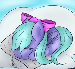 Size: 1317x1199 | Tagged: safe, artist:freefraq, character:flitter, book, cloud, cute, female, filly, flitterbetes, sleeping, solo