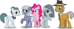 Size: 3669x1459 | Tagged: safe, artist:vector-brony, character:cloudy quartz, character:igneous rock pie, character:limestone pie, character:marble pie, character:pinkie pie, pie family, pie sisters, pinkie pie's parents, quartzrock, simple background, transparent background, vector