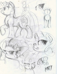 Size: 1000x1297 | Tagged: safe, artist:sirmasterdufel, character:rarity, character:twilight sparkle, monochrome, sketch, sketch dump, traditional art