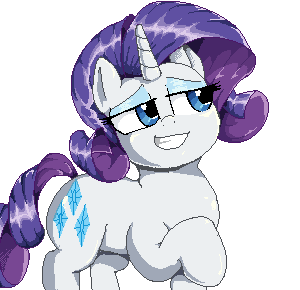Size: 300x290 | Tagged: safe, artist:sirmasterdufel, character:rarity, animated, female, grin, solo