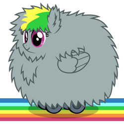 Size: 3000x3006 | Tagged: safe, artist:masem, oc, oc only, oc:fluffle puff, oc:wheely bopper, fusion, high res, original species, pink fluffy unicorns dancing on rainbows, simple background, solo, transparent background, vector, wheelpone