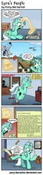 Size: 905x3667 | Tagged: safe, artist:pony-berserker, character:derpy hooves, character:lyra heartstrings, character:rainbow dash, character:wild fire, species:pegasus, species:pony, angry, comic, cricket ball, envelope, fanfic, female, humie, ink, magic, mail, mailmare, mare, mr bean, picture, quill, reference