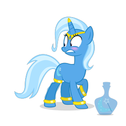Size: 2500x2500 | Tagged: safe, artist:navitaserussirus, character:trixie, species:pony, species:unicorn, blushing, bottle, female, genie, geniefied, mare, simple background, solo, transparent background, vector