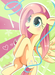 Size: 620x837 | Tagged: safe, artist:ipun, character:fluttershy, female, ribbon, solo