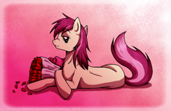 Size: 900x583 | Tagged: safe, artist:inuhoshi-to-darkpen, character:roseluck, bouquet, female, flower, rose, solo