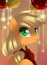 Size: 1311x1819 | Tagged: safe, artist:loyaldis, part of a set, character:applejack, species:earth pony, species:pony, cute, female, freckles, mare, portrait, smiling, solo, wingding eyes