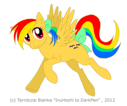 Size: 800x669 | Tagged: safe, artist:inuhoshi-to-darkpen, character:skydancer, species:pegasus, species:pony, g1, bow, female, flying, g1 to g4, generation leap, hair bow, mare, simple background, tail bow, transparent background