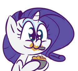 Size: 770x700 | Tagged: safe, artist:tess, character:rarity, cereal, eating, female, puffy cheeks, solo