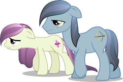 Size: 4645x3107 | Tagged: safe, artist:vector-brony, character:fleur de verre, species:crystal pony, species:pony, absurd resolution, depressed, duo, female, male, mare, night knight, simple background, stallion, transparent background, vector