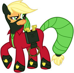 Size: 6000x5951 | Tagged: safe, artist:masem, character:applejack, character:mistress marevelous, episode:power ponies, g4, my little pony: friendship is magic, season 4, absurd resolution, female, looking back, simple background, solo, superhero, transparent background, vector