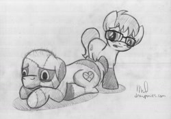 Size: 1024x714 | Tagged: safe, artist:drawponies, oc, oc only, species:earth pony, species:pony, episode:friendship is magic, g4, my little pony: friendship is magic, commission, glasses, sad, sketch, traditional art