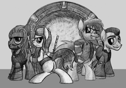 Size: 1024x716 | Tagged: safe, artist:drawponies, commission, drawing, ponified, sketch, stargate, stargate atlantis