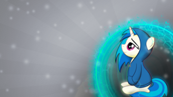Size: 1920x1080 | Tagged: safe, artist:drawponies, artist:mithandir730, edit, character:dj pon-3, character:vinyl scratch, species:pony, species:unicorn, clothing, female, hoodie, mare, solo, vector, wallpaper, wallpaper edit