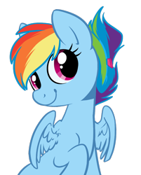 Size: 730x909 | Tagged: safe, artist:php27, character:rainbow dash, species:pegasus, species:pony, alternate hairstyle, cute, dashabetes, female, mare, ponytail, simple background, solo, transparent background