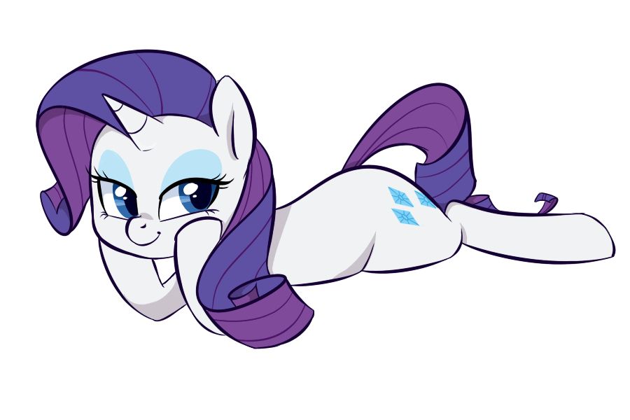 Size: 900x600 | Tagged: safe, artist:jessy, character:rarity, species:pony, species:unicorn, animated, beautiful, bedroom eyes, blinking, cute, female, looking at you, mare, prone, simple background, smiling, solo, stupid sexy rarity, transparent background