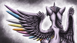 Size: 900x506 | Tagged: safe, artist:inuhoshi-to-darkpen, character:twilight sparkle, character:twilight sparkle (alicorn), species:alicorn, species:pony, colored wings, female, mare, multicolored wings, rainbow wings, solo