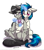 Size: 900x1027 | Tagged: safe, artist:inuhoshi-to-darkpen, character:dj pon-3, character:octavia melody, character:vinyl scratch, species:earth pony, species:pony, species:unicorn, ship:scratchtavia, g4, bow, bow tie, cheek fluff, cute, ear fluff, female, floppy ears, fluffy, hair bow, hug, leg fluff, lesbian, magic, mare, octavia is not amused, shipping, signature, simple background, sitting, tavibetes, telekinesis, tongue out, unamused, underhoof, unshorn fetlocks, vinylbetes, white background