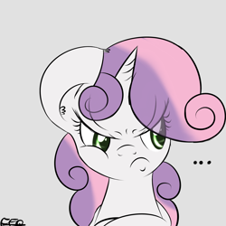 Size: 2000x2000 | Tagged: safe, artist:freefraq, character:sweetie belle, angry, female, grumpy, grumpy belle, solo, sweetie belle is not amused