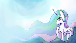 Size: 1600x900 | Tagged: safe, artist:darkflame75, character:princess celestia, species:alicorn, species:pony, female, mare, one hoof raised, solo