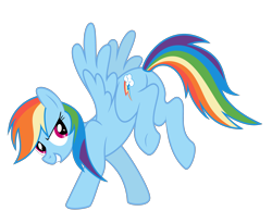 Size: 3000x2464 | Tagged: safe, artist:dripponi, character:rainbow dash, badass, balancing, bucking, female, glare, grin, imminent kick, looking back, plot, show off, simple background, smiling, solo, spread wings, the ass was fat, transparent background, underhoof, vector, wings