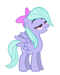 Size: 900x1125 | Tagged: safe, artist:freefraq, character:flitter, species:pegasus, species:pony, bedroom eyes, bow, female, hair bow, mare, simple background, solo, spread wings, transparent background, vector, wings
