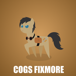 Size: 800x800 | Tagged: safe, artist:aha-mccoy, oc, oc only, oc:cogs fixmore, species:earth pony, species:pony, goggles, male, pointy ponies, solo, stallion