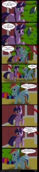 Size: 900x3960 | Tagged: safe, artist:skipsy, character:rainbow dash, character:twilight sparkle, comic:a holiday surprise, ship:twidash, book, comic, female, hug, lesbian, shipping