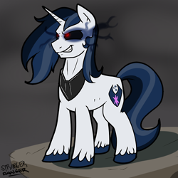 Size: 500x500 | Tagged: safe, artist:strangerdanger, character:shining armor, corrupted, evil, male, my little art challenge, solo, sombra eyes