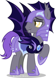 Size: 1024x1434 | Tagged: safe, artist:vector-brony, oc, oc only, oc:stygius, species:bat pony, species:pony, fallout equestria, fallout equestria: project horizons, armor, fallout, solo