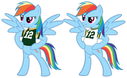 Size: 4100x2550 | Tagged: safe, artist:cheezedoodle96, character:rainbow dash, species:pegasus, species:pony, aaron rodgers, american football, bipedal, clothing, female, green bay packers, jersey, mare, nfl, simple background, solo, transparent background, vector, wisconsin