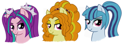 Size: 1280x464 | Tagged: safe, artist:tambelon, character:adagio dazzle, character:aria blaze, character:sonata dusk, species:pony, equestria girls:rainbow rocks, g4, my little pony: equestria girls, my little pony:equestria girls, equestria girls ponified, ponified, the dazzlings