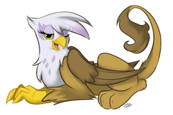 Size: 996x662 | Tagged: safe, artist:meggchan, character:gilda, species:griffon, female, raised tail, solo, wink