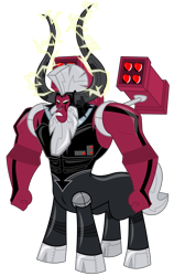 Size: 6000x9472 | Tagged: safe, artist:masem, character:lord tirek, .svg available, absurd resolution, electricity, frown, glare, gritted teeth, male, mecha tirek, missile, missile launcher, robot, simple background, solo, transparent background, vector