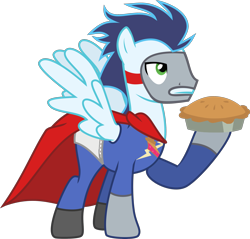 Size: 2426x2318 | Tagged: safe, artist:xebck, character:soarin', cosplay, crossover, male, pie, pie man, simple background, solo, the simpsons, transparent background, vector