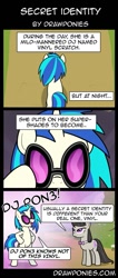 Size: 583x1371 | Tagged: safe, artist:drawponies, character:dj pon-3, character:octavia melody, character:vinyl scratch, comic, secret identity