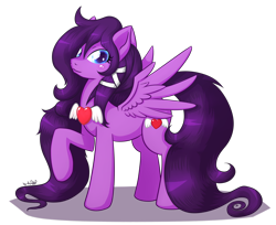 Size: 2048x1672 | Tagged: safe, artist:dsp2003, oc, oc only, oc:sapphire scarlett, species:pegasus, species:pony, female, heart, looking at you, mare, necklace, raised hoof, simple background, smiling, solo, spread wings, transparent background, wings