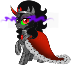 Size: 1005x924 | Tagged: safe, artist:tambelon, character:king sombra, species:pony, dark magic, female, lightly watermarked, magic, mare, queen umbra, rule 63, simple background, slit eyes, solo, sombra eyes, transparent background, watermark