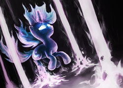 Size: 1400x1000 | Tagged: safe, artist:assasinmonkey, character:trixie, species:pony, species:unicorn, female, glowing eyes, magic, magic overload, mare, solo