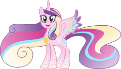 Size: 3719x2111 | Tagged: safe, artist:xebck, character:princess cadance, female, rainbow power, rainbow power-ified, simple background, solo, transparent background, vector