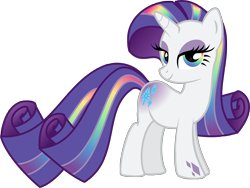 Size: 5789x4344 | Tagged: safe, artist:xebck, character:rarity, absurd resolution, female, rainbow power, simple background, solo, transparent background, vector