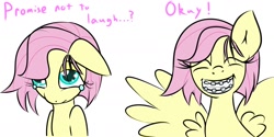Size: 2000x1000 | Tagged: safe, artist:kryptchild, character:fluttershy, braces, teenager, younger