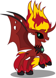Size: 2788x3868 | Tagged: safe, artist:xebck, character:sunset satan, character:sunset shimmer, species:bat pony, species:pony, g4, my little pony:equestria girls, demon, equestria girls ponified, female, ponified, simple background, solo, sunset satan, transparent background, vector